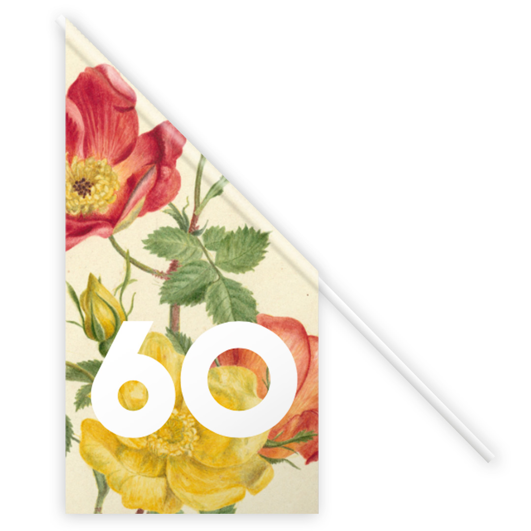 Vlag verjaardag 60 jaar bloemen
