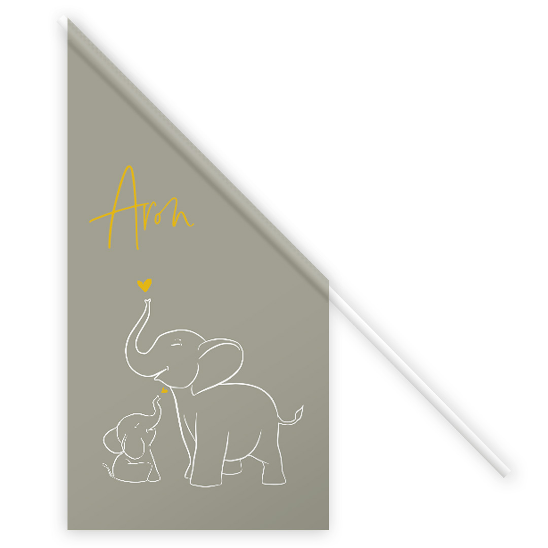 Geboortevlag jongen geboortekaartje olifantjes
